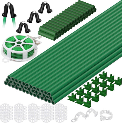 104pcs Garden Stakes, 40 Pack Thicken Fiberglass Tomato Stakes