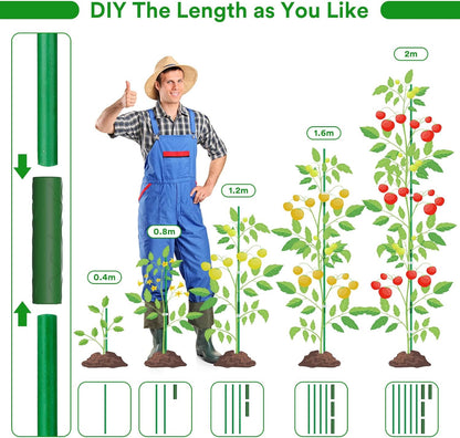 104pcs Garden Stakes, 40 Pack Thicken Fiberglass Tomato Stakes