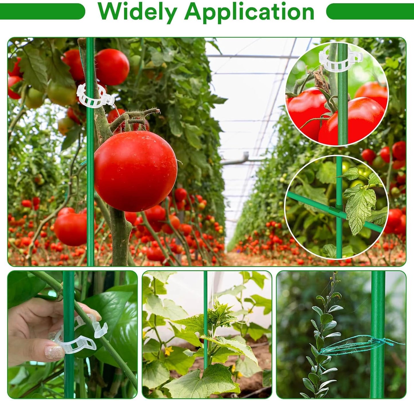 104pcs Garden Stakes, 40 Pack Thicken Fiberglass Tomato Stakes