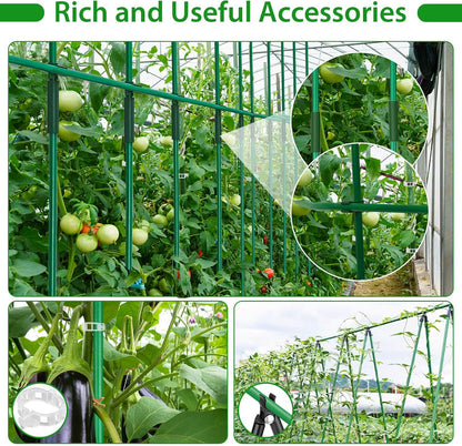 104pcs Garden Stakes, 40 Pack Thicken Fiberglass Tomato Stakes