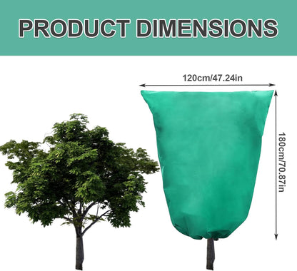 2 PCS 47.2 x 70.8 Inches Plant Covers Freeze Protection, 2.2oz/yd² Frost Cloth for Outdoor Plants with Zipper/Drawstring, for Large Plant Frost Protection Outdoor Shrub Bush Fruit Tree Potte