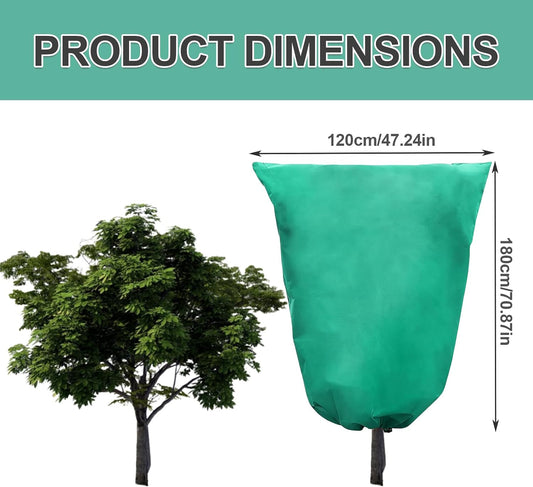 2 PCS 47.2 x 70.8 Inches Plant Covers Freeze Protection, 2.2oz/yd² Frost Cloth for Outdoor Plants with Zipper/Drawstring, for Large Plant Frost Protection Outdoor Shrub Bush Fruit Tree Potte