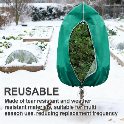 2 PCS 47.2 x 70.8 Inches Plant Covers Freeze Protection, 2.2oz/yd² Frost Cloth for Outdoor Plants with Zipper/Drawstring, for Large Plant Frost Protection Outdoor Shrub Bush Fruit Tree Potte