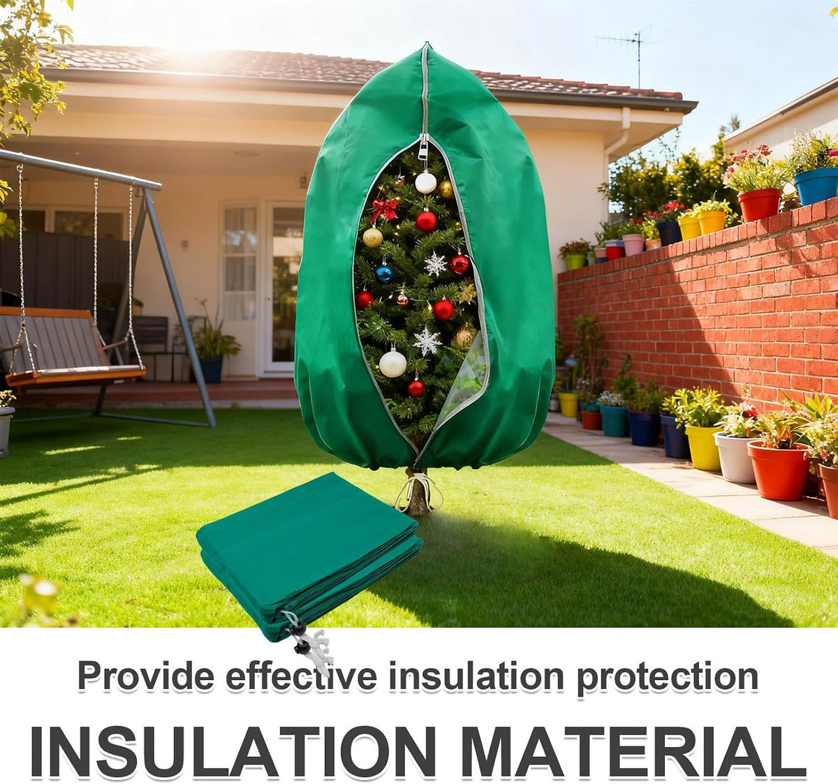 2 PCS 47.2 x 70.8 Inches Plant Covers Freeze Protection, 2.2oz/yd² Frost Cloth for Outdoor Plants with Zipper/Drawstring, for Large Plant Frost Protection Outdoor Shrub Bush Fruit Tree Potte