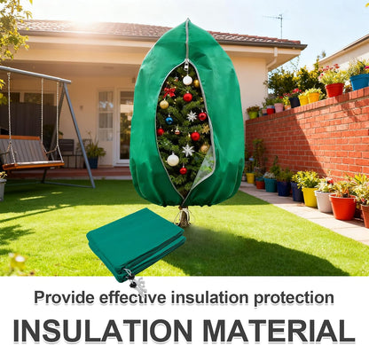 2 PCS 47.2 x 70.8 Inches Plant Covers Freeze Protection, 2.2oz/yd² Frost Cloth for Outdoor Plants with Zipper/Drawstring, for Large Plant Frost Protection Outdoor Shrub Bush Fruit Tree Potte