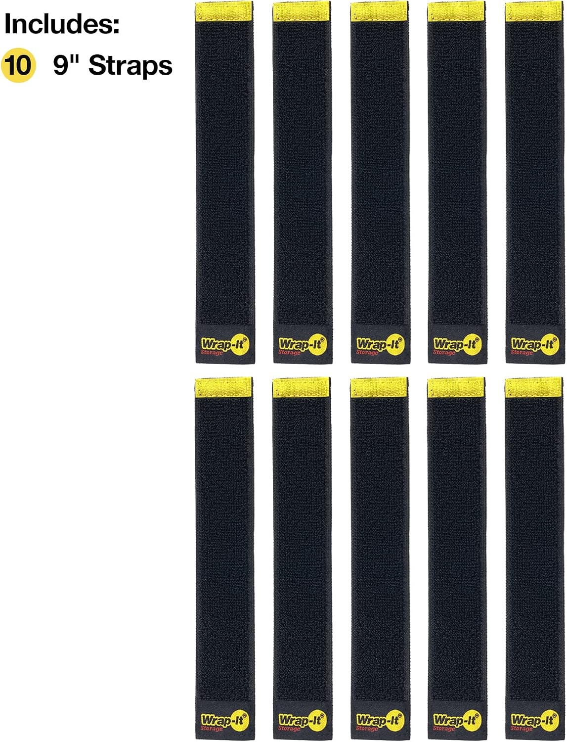Selfie Straps , 9-inch (10-Pack), Black