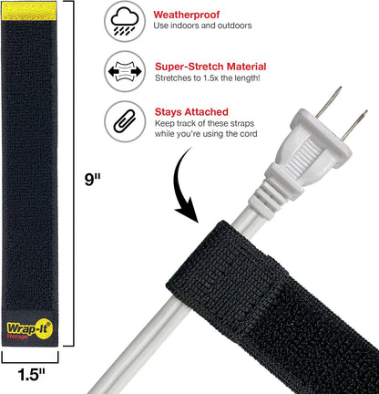 Selfie Straps , 9-inch (10-Pack), Black