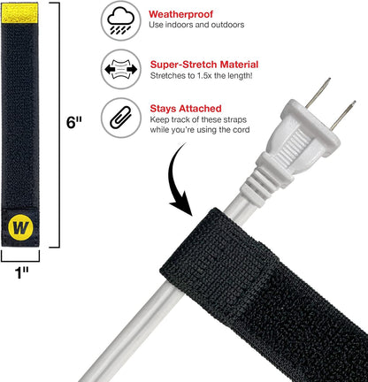 Selfie Straps , 9-inch (10-Pack), Black