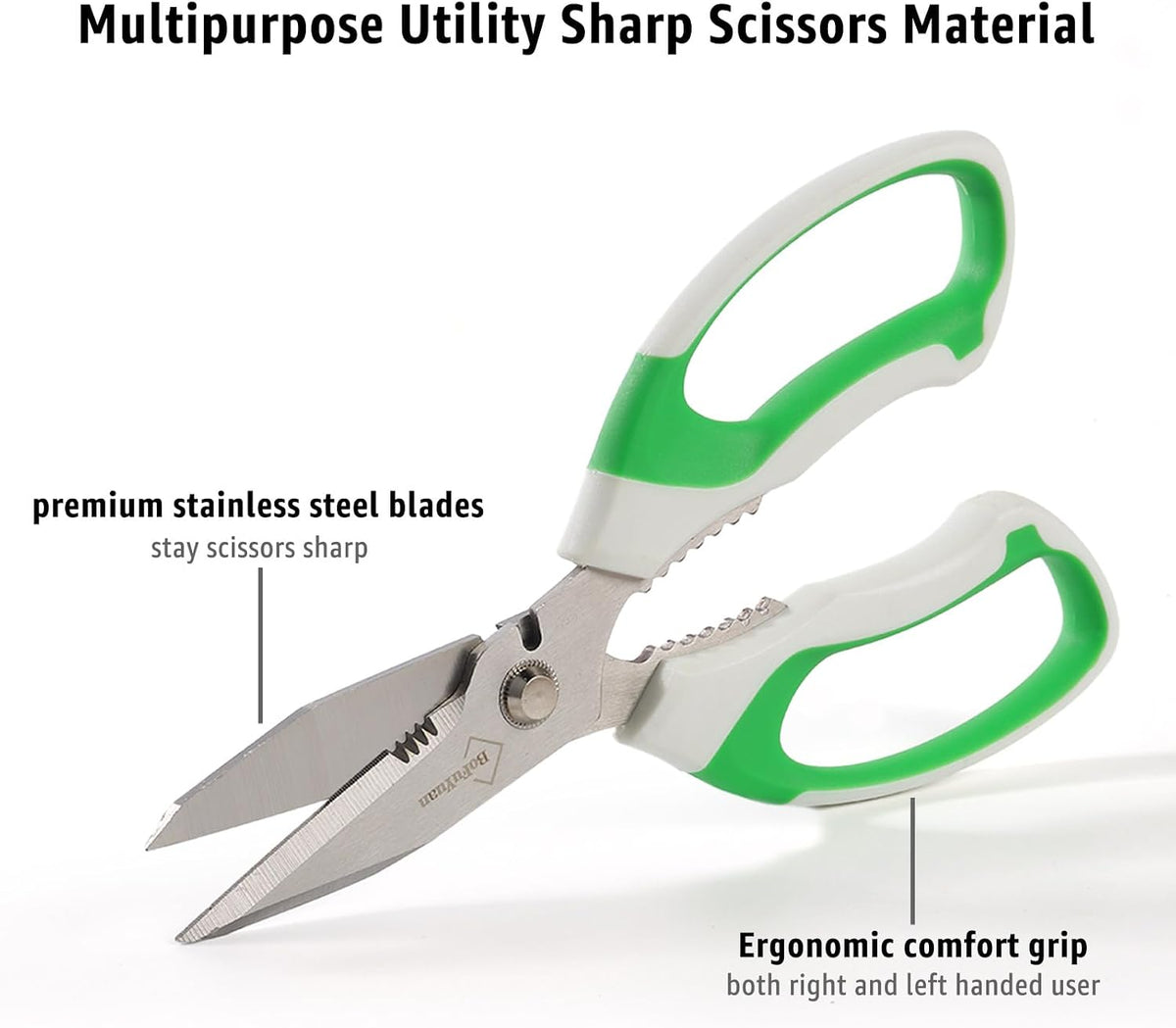 Utility Scissors All Purpose heavy duty 8-Inch Yellow