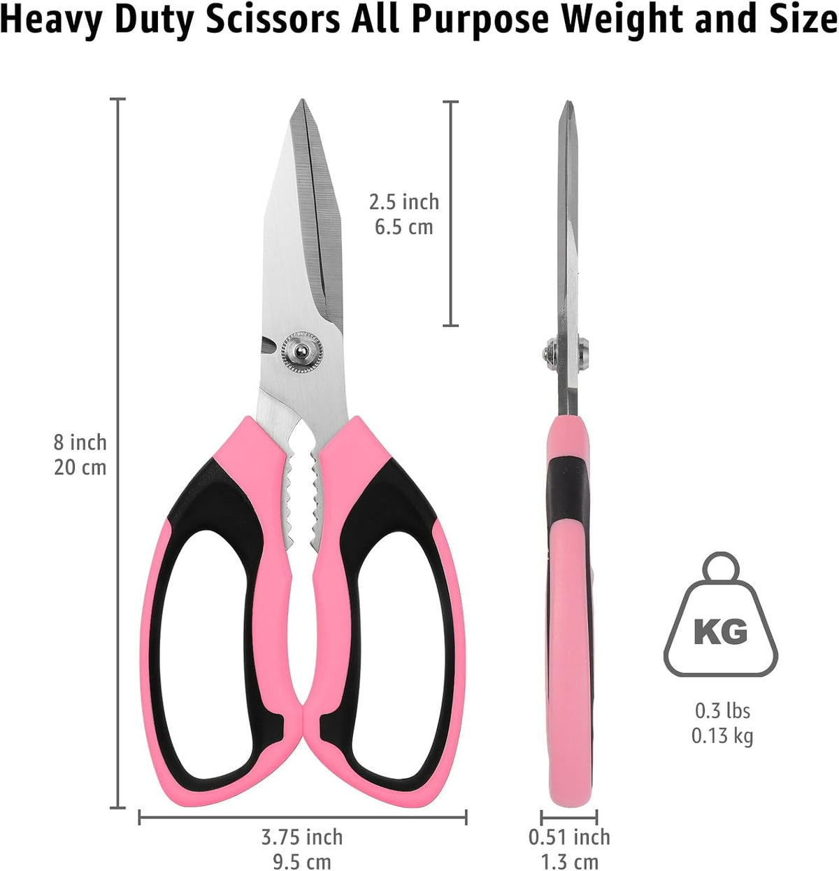 Utility Scissors All Purpose heavy duty 8-Inch Yellow