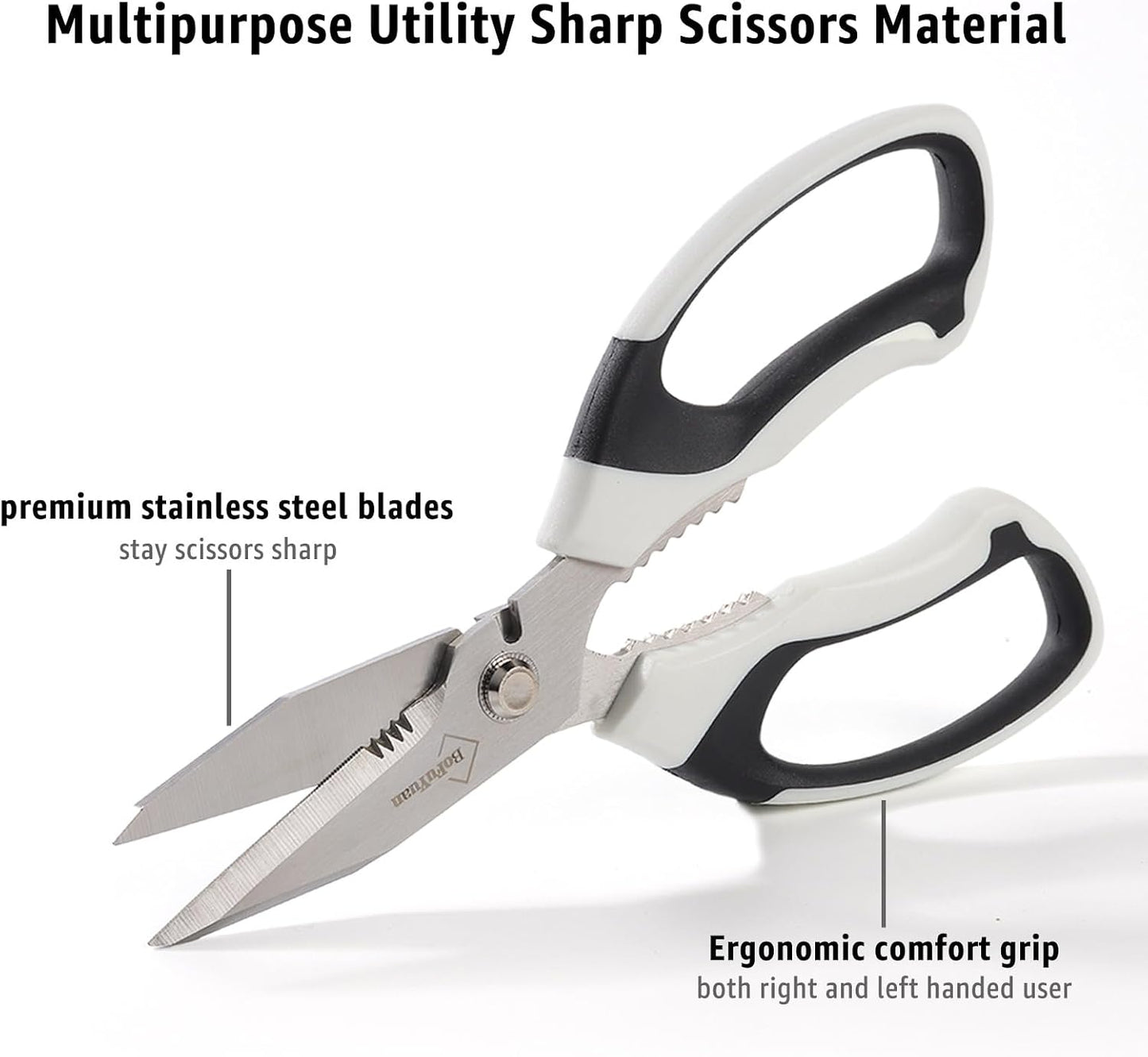 Utility Scissors All Purpose heavy duty 8-Inch Yellow
