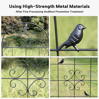 70.8" Black Metal Garden Trellis for Climbing Plants, 2 Pack