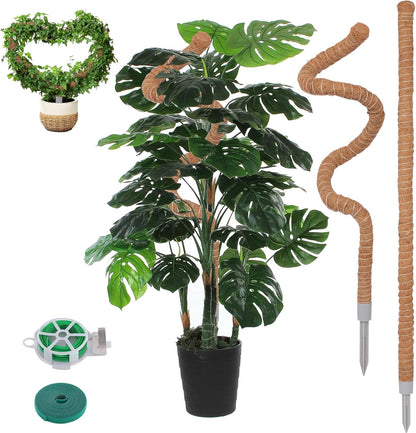 3 Pack Moss Pole, 50 Inch Monstera Plant Support, Tall Moss Poles for Climbing Plants Indoor DIY, Coco Coir Plant Pole Moss Plant Stick Support Stake Kit for Potted Plants, Pothos, Philodendron