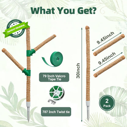 3 Pack Moss Pole, 50 Inch Monstera Plant Support, Tall Moss Poles for Climbing Plants Indoor DIY, Coco Coir Plant Pole Moss Plant Stick Support Stake Kit for Potted Plants, Pothos, Philodendron