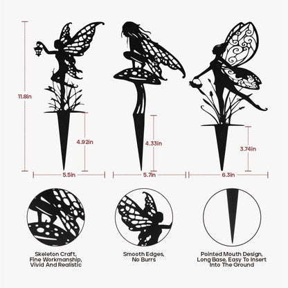 Decorative Garden Stakes, Fairy Garden Statues for Home and Garden (3)