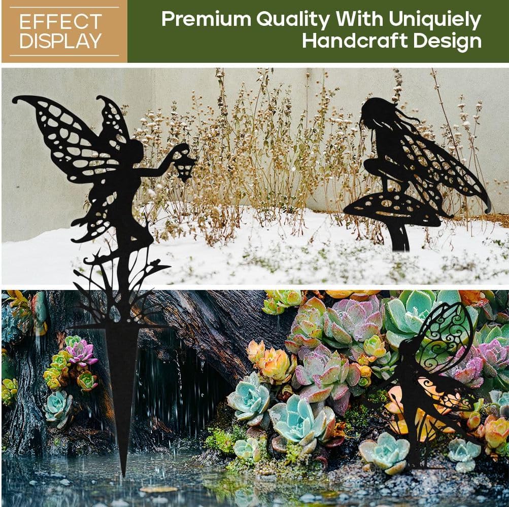 Decorative Garden Stakes, Fairy Garden Statues for Home and Garden (3)