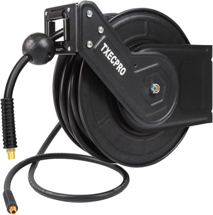Retractable Air Hose Reel, 3/8 IN x 50 FT Hybrid Air Hose Max 300 PSI, Air compressor hose reel with 5 ft Lead in, Ceiling/Wall Mounted air hose reel,Heavy Duty air tool