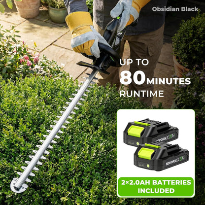 Pole Hedge Trimmer Cordless 20V with Battery Powered 20-Inch Electric Hedge Trimmers 15-FT Reach with Extension Pole Multiple Angles for Shrubs Pruning Bush Trimmer