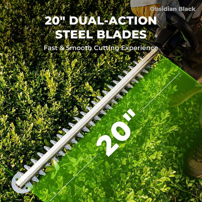 Pole Hedge Trimmer Cordless 20V with Battery Powered 20-Inch Electric Hedge Trimmers 15-FT Reach with Extension Pole Multiple Angles for Shrubs Pruning Bush Trimmer