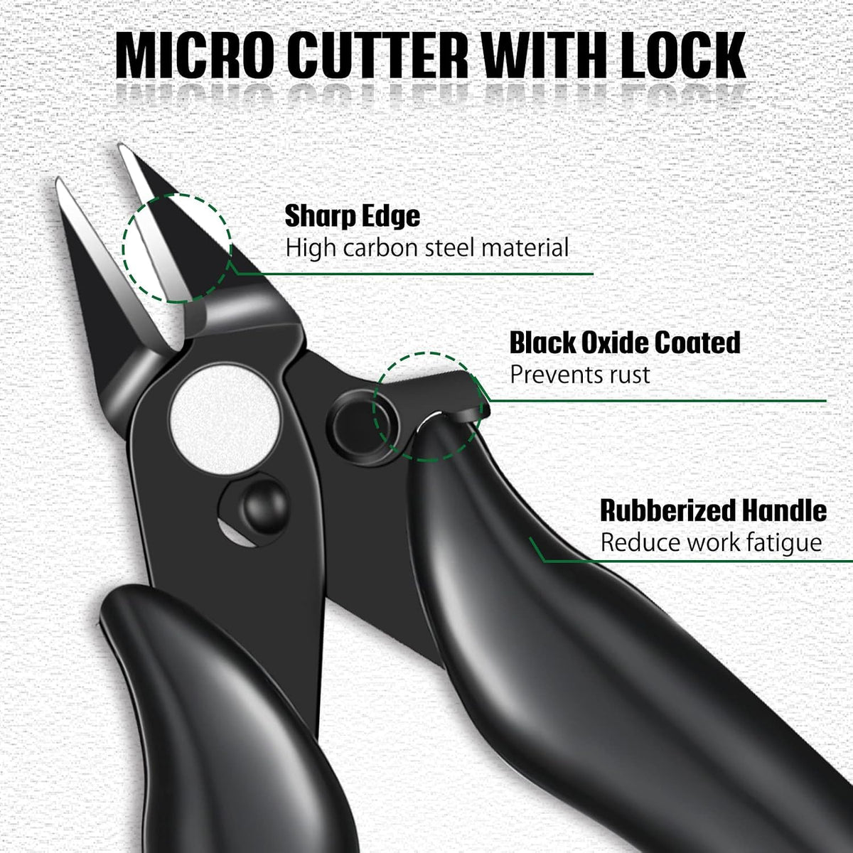 3 Packs 3. 5 Inch Wire Cutters Mini Soft Wire Snips Nippers Micro Cutter with Lock Flush Diagonal Cutting Pliers Small Flush Cut Pliers Jewelers Tools for Electronic(Black)