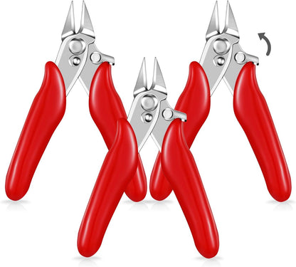 3 Packs 3. 5 Inch Wire Cutters Mini Soft Wire Snips Nippers Micro Cutter with Lock Flush Diagonal Cutting Pliers Small Flush Cut Pliers Jewelers Tools for Electronic(Black)