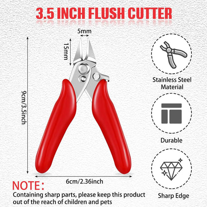 3 Packs 3. 5 Inch Wire Cutters Mini Soft Wire Snips Nippers Micro Cutter with Lock Flush Diagonal Cutting Pliers Small Flush Cut Pliers Jewelers Tools for Electronic(Black)