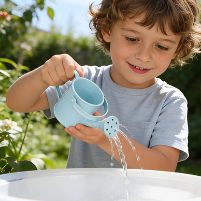 5 Pcs Kids Watering Can Bulk, Mini Metal Watering Can with Long Spout, Small Iron Watering Pots for Indoor Plants, Kids Gardening Tools (Random Color)