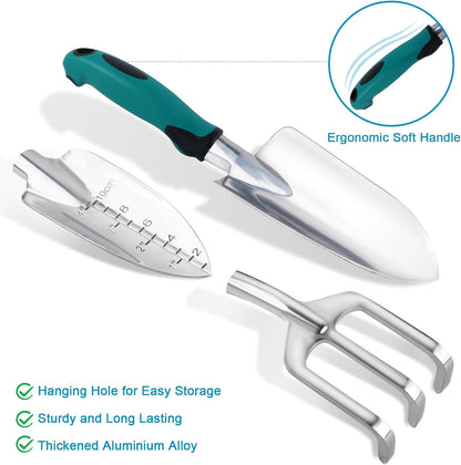 Garden Tools Set, 8 Piece Gardening Tools Set with Non Slip Ergonomic Handle, Heavy Duty Garden Tool Set with Storage Bag, Gardening Kit for Women, Garden Hand Tools Gift for Women and Men, Orange