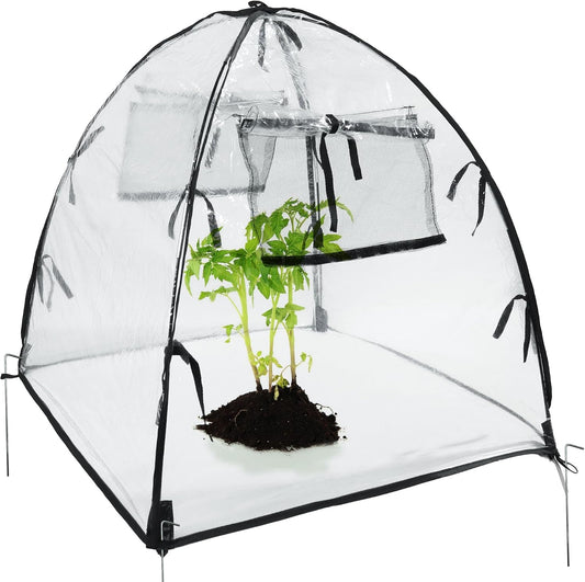 Plant Tent Cover Freeze Protection for Winter Plants Clear 36" x 36" x 38"