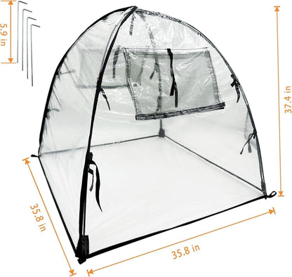 Plant Tent Cover Freeze Protection for Winter Plants Clear 36" x 36" x 38"