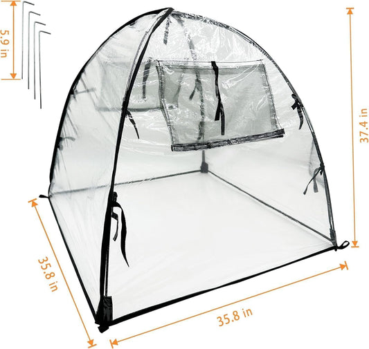 Plant Tent Cover Freeze Protection for Winter Plants Clear 36" x 36" x 38"