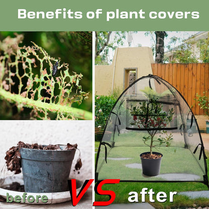 Plant Tent Cover Freeze Protection for Winter Plants Clear 36" x 36" x 38"