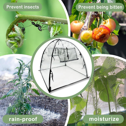 Plant Tent Cover Freeze Protection for Winter Plants Clear 36" x 36" x 38"
