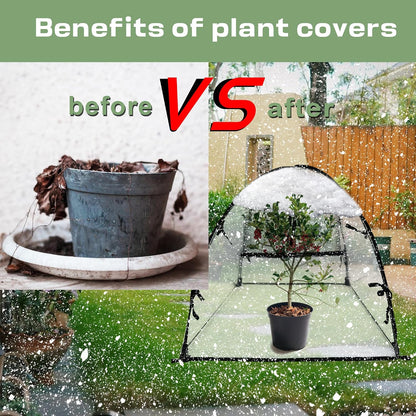 Plant Tent Cover Freeze Protection for Winter Plants Clear 36" x 36" x 38"