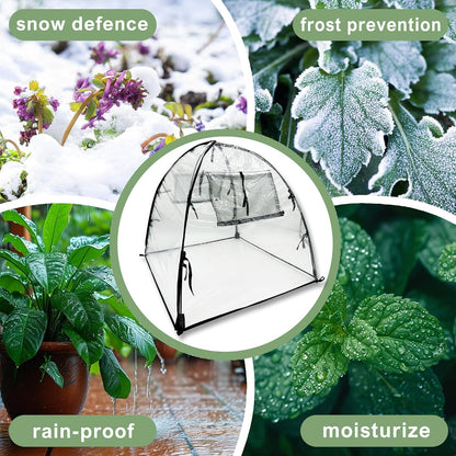Plant Tent Cover Freeze Protection for Winter Plants Clear 36" x 36" x 38"