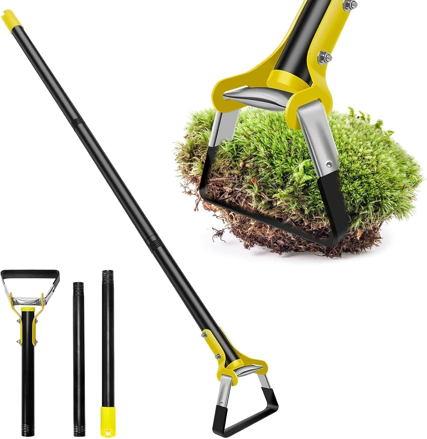 Hoe Garden Tool, Heavy-Duty Adjustable Garden Hoe, Long Handle Loop Stirrup Hula Hoe, Upgraded Scuffle Garden for Weeding and Loosening Soil (31-46 Inch)