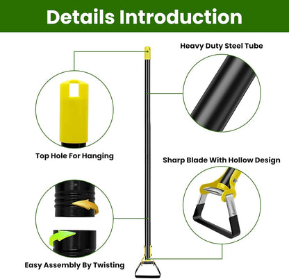 Hoe Garden Tool, Heavy-Duty Adjustable Garden Hoe, Long Handle Loop Stirrup Hula Hoe, Upgraded Scuffle Garden for Weeding and Loosening Soil (31-46 Inch)