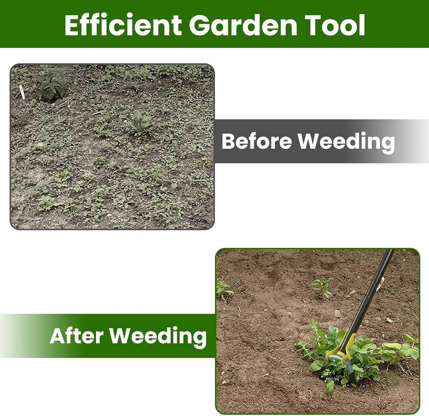 Hoe Garden Tool, Heavy-Duty Adjustable Garden Hoe, Long Handle Loop Stirrup Hula Hoe, Upgraded Scuffle Garden for Weeding and Loosening Soil (31-46 Inch)