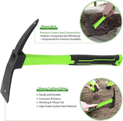 2pcs Garden Tools Comfortable Handle Hoes for Garden Work Carbon Steel Outdoor Tools