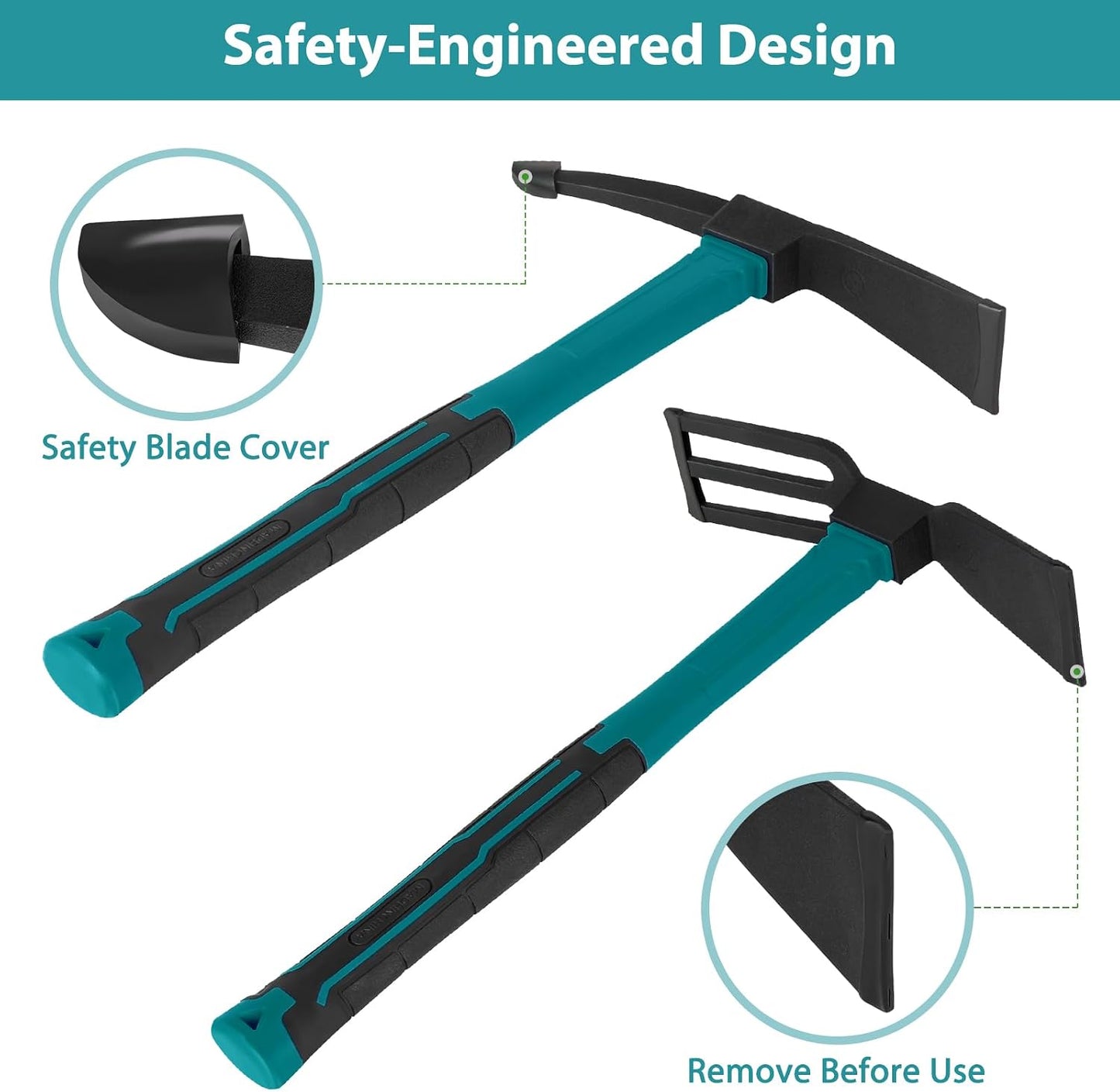 2pcs Garden Tools Comfortable Handle Hoes for Garden Work Carbon Steel Outdoor Tools