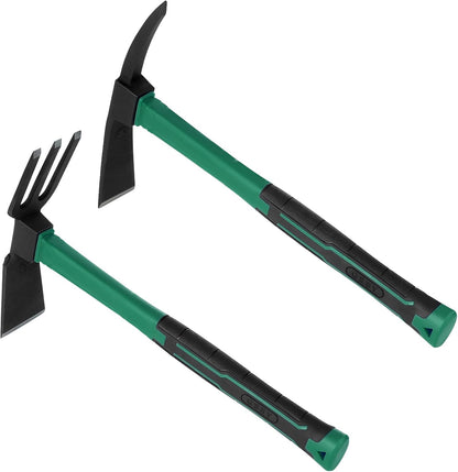 2pcs Garden Tools Comfortable Handle Hoes for Garden Work Carbon Steel Outdoor Tools