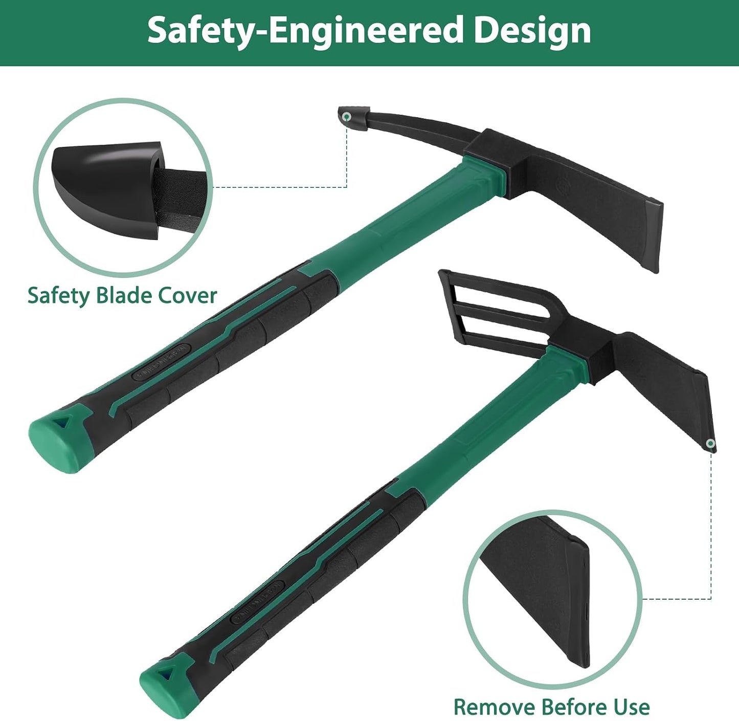 2pcs Garden Tools Comfortable Handle Hoes for Garden Work Carbon Steel Outdoor Tools