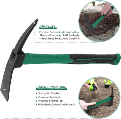 2pcs Garden Tools Comfortable Handle Hoes for Garden Work Carbon Steel Outdoor Tools
