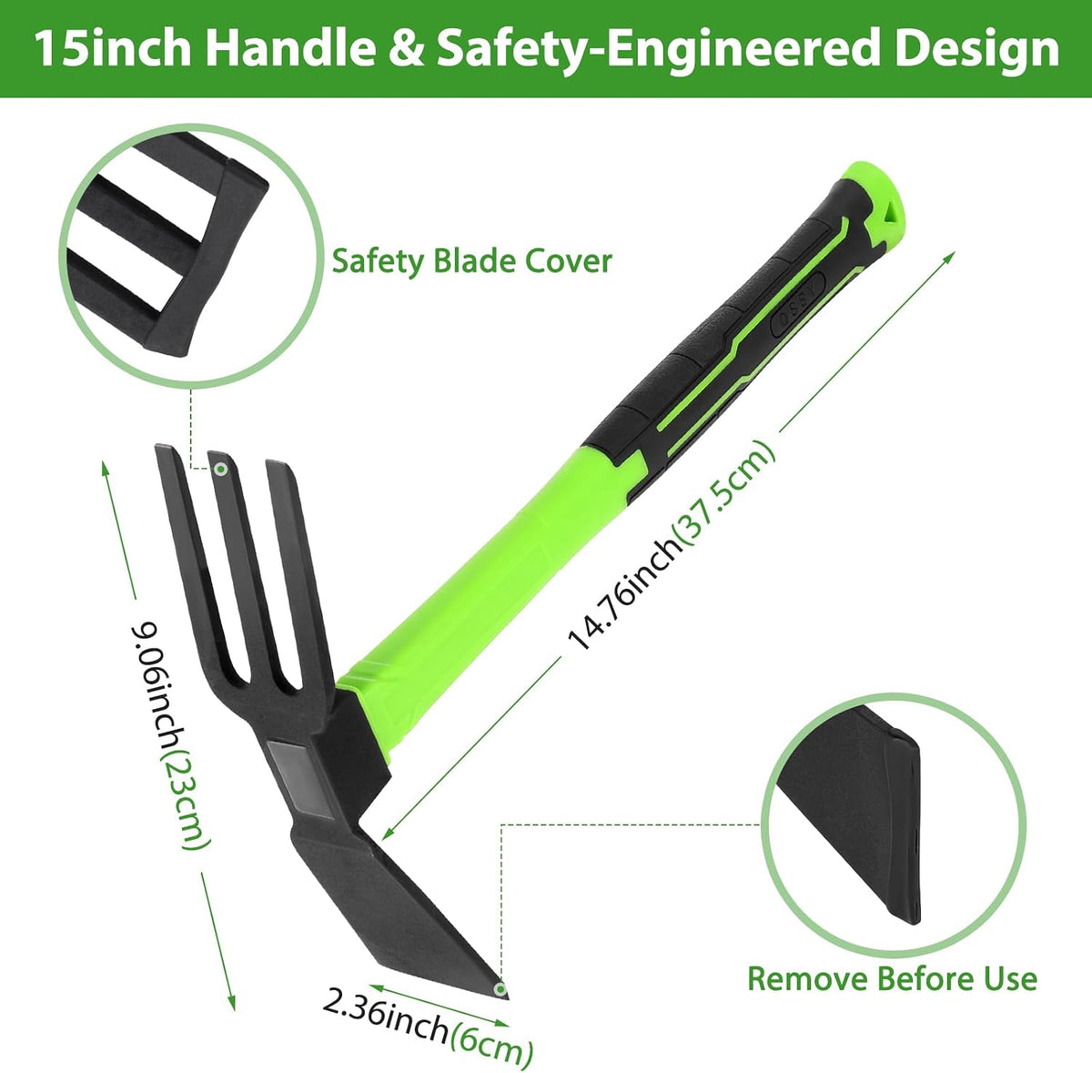2pcs Garden Tools Comfortable Handle Hoes for Garden Work Carbon Steel Outdoor Tools