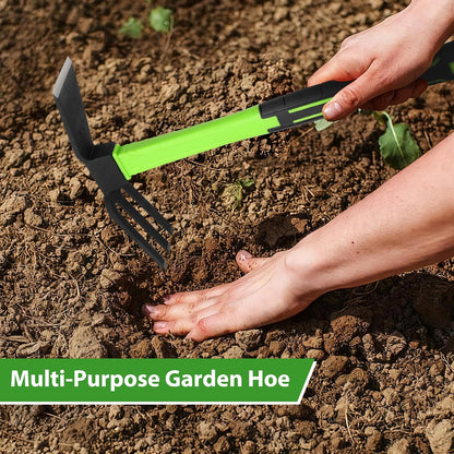 2pcs Garden Tools Comfortable Handle Hoes for Garden Work Carbon Steel Outdoor Tools