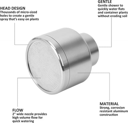 Soft Rain Watering Wand with Shut Off Valve, Gentle Watering Wand
