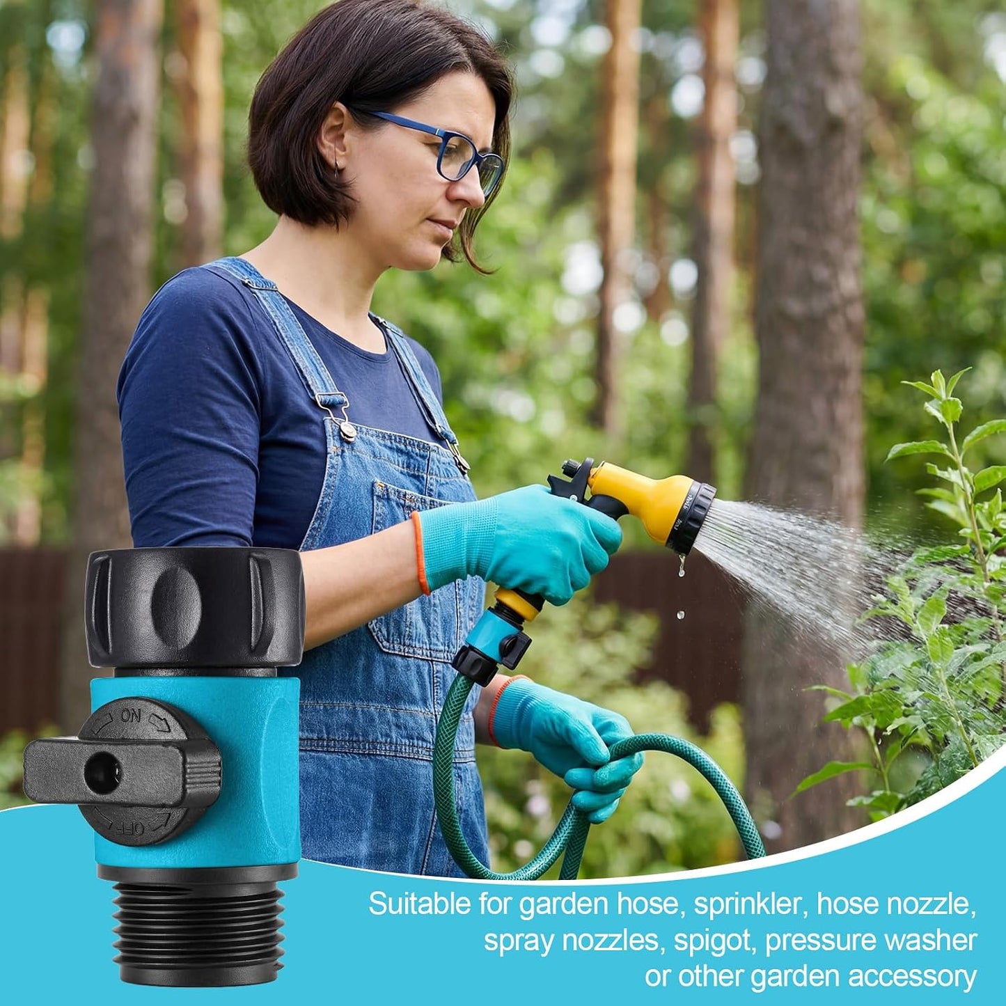6 Pcs Garden Hose Shut off Valve, 3/4 Inch Plastic Valve,Green