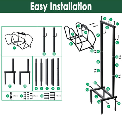 Garden Hose Holder, Heavy Duty Water Hose Holders, Sturdy Metal Hose Stand, Hose Organizer, Water Hose Hanger Rack, Hose Reel Storage Stake hold 150Ft Water Hoses, for Patio, Lawn, Garden