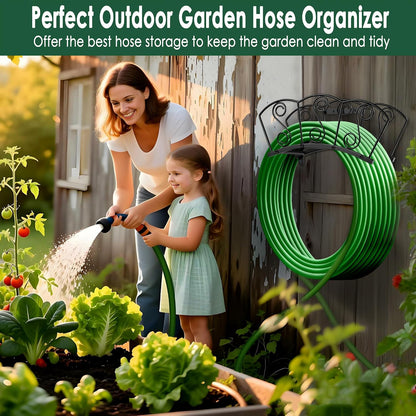 Garden Hose Holder, Heavy Duty Water Hose Holders, Sturdy Metal Hose Stand, Hose Organizer, Water Hose Hanger Rack, Hose Reel Storage Stake hold 150Ft Water Hoses, for Patio, Lawn, Garden