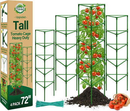 4 Pack 72" Tall Tomato Cages for Garden, Large Tomato Trellis